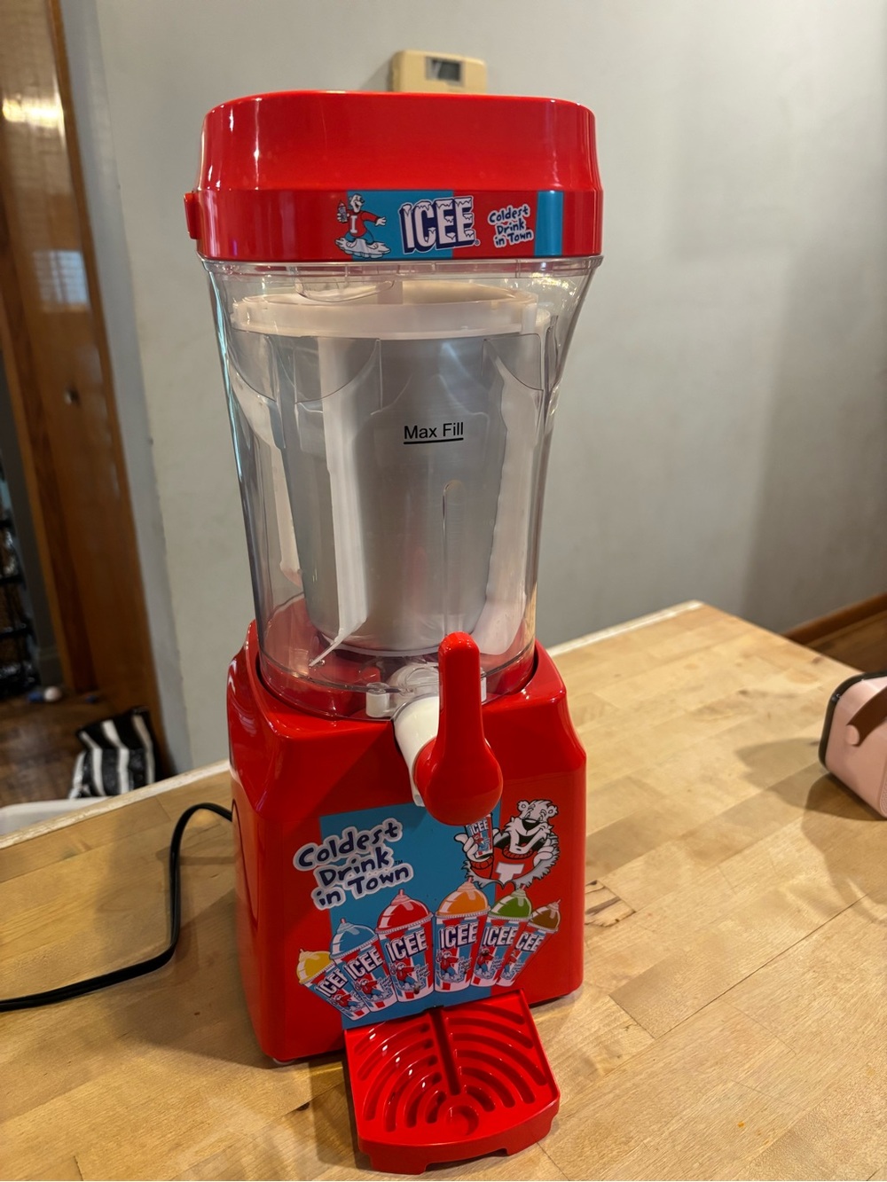 ICEE Red Slush Drink Dispenser with Spout and Mixer